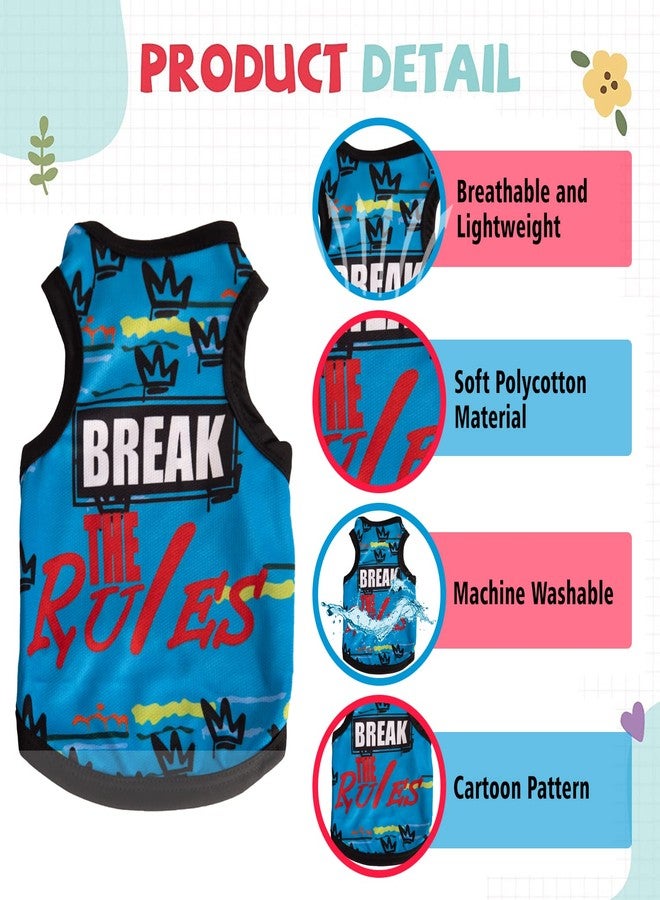 Lulala Pet Shirts Pet Printed Clothes with Funny Letters Summer Pet T Shirts Cool Puppy Shirts Breathable Pet Outfit Soft Pet Sweatshirt for Pet Pets Cats (Blue, 10 INCH) - Image 4